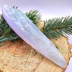 Nature Pink Fluorite Hand Carved 5.5" Long Leaf Decor